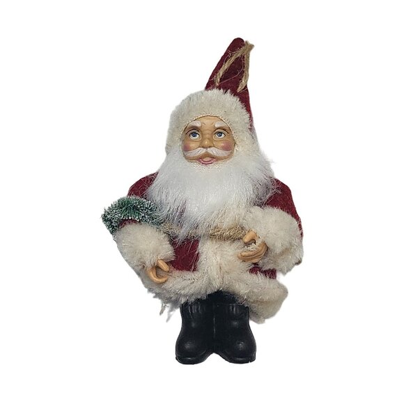 Old World Christmas Santa Claus Fur Coats Standing Ornament 5" Tall Plastic - Picture 2 of 11